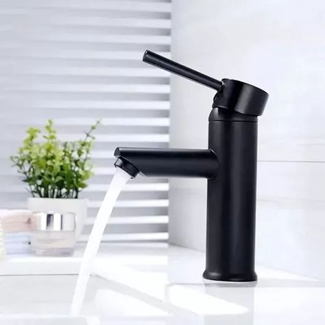 Llave Grifo Lavamanos Monomando Negro Mate Clasica  304-65-1