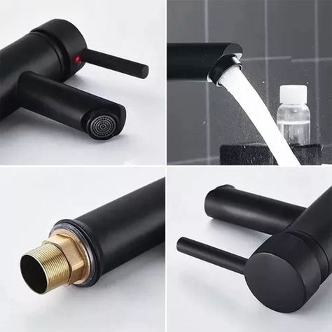 Llave Grifo Lavamanos Monomando Negro Mate Clasica  304-65-4