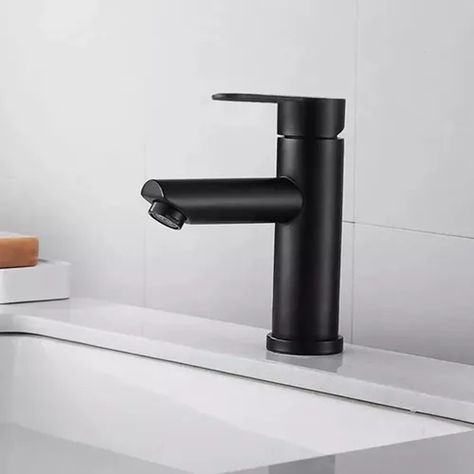 Llave Grifo Lavamanos Monomando Negro Mate Clasica  304-65-5