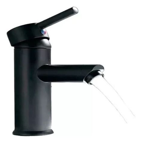 Llave Grifo Lavamanos Monomando Negro Mate Clasica  304-65-6