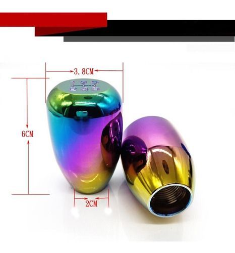 Pomo Palanca Cambio Tornasol 5ta Tuning Universal Pc0854-3