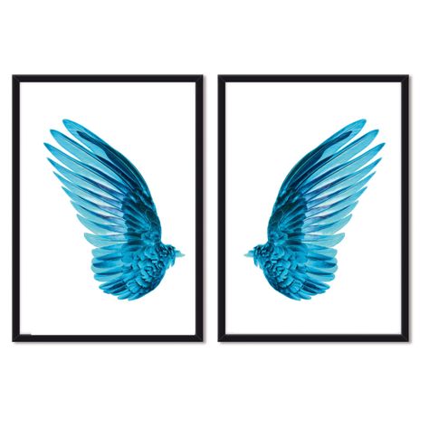 Set doble de Cuadros Blue Wings-0