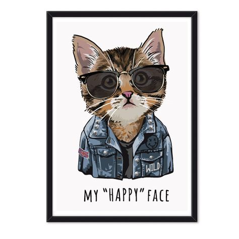 Cuadro individual Gato Happy-0