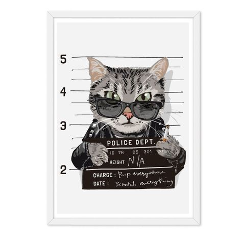 Cuadro individual Gato Police-0