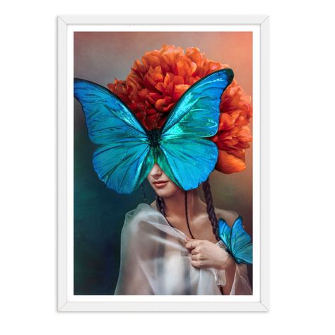 Cuadro  Individual Mujer Mariposa -3