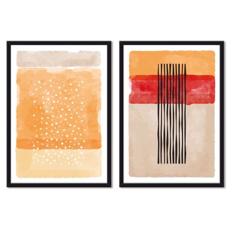 Set doble de Cuadros Abstracto Claro-0