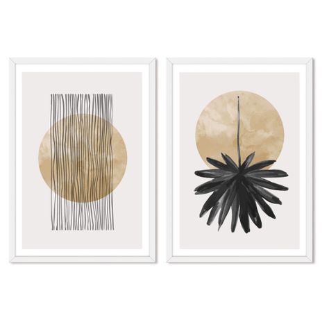 Set doble de Cuadros Duo Ocre-0