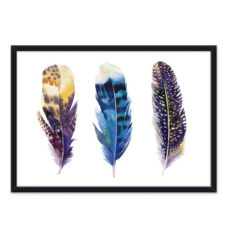 Cuadro individual Plumas Colores-0