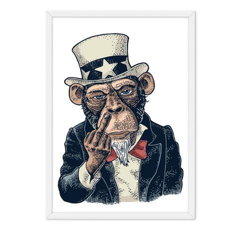 Cuadro individual Monkey Tio Sam-0