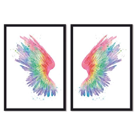Set doble de Cuadros Alas Muilticolors  -0