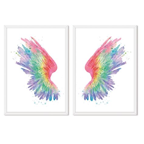 Set doble de Cuadros Alas Muilticolors  -0