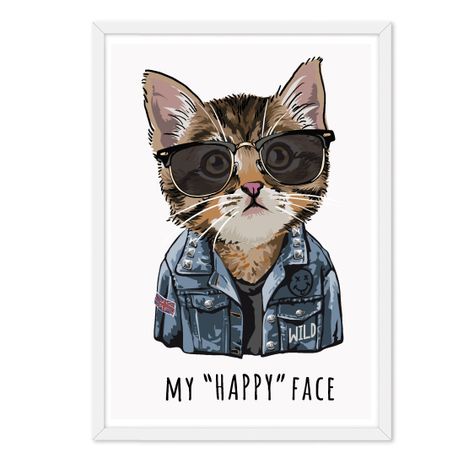 Cuadro individual Gato Happy-0