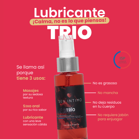Lubricante Trio Placer 30ml. Calido y rico sabor. SEN INTIMO-3