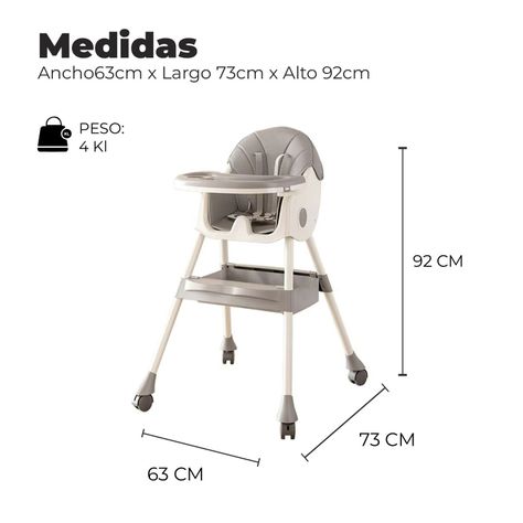 Silla Comer Bebe Doble Altura Safe Baby Entretenida -1