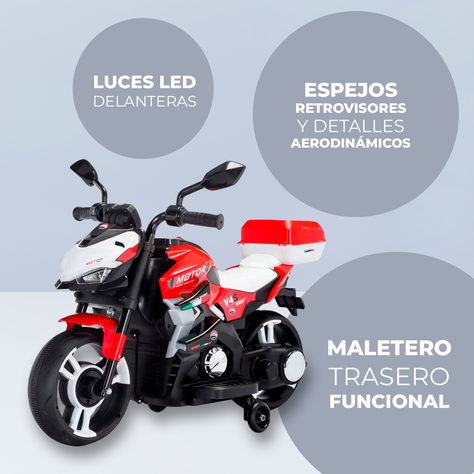 Moto Electrica Niño a Bateria Nitro Italy V4 Luz y Sonido-4