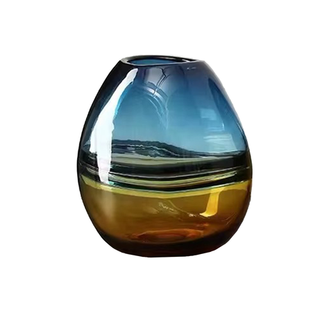 Florero Jarron Decorativo Ovalado Minimalista Italy 21 cms.-0