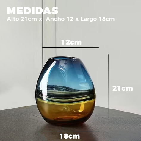 Florero Jarron Decorativo Ovalado Minimalista Italy 21 cms.-1