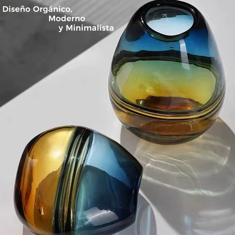 Florero Jarron Decorativo Ovalado Minimalista Italy 21 cms.-2