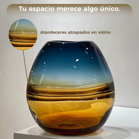 Florero Jarron Decorativo Ovalado Minimalista Italy 21 cms.-3