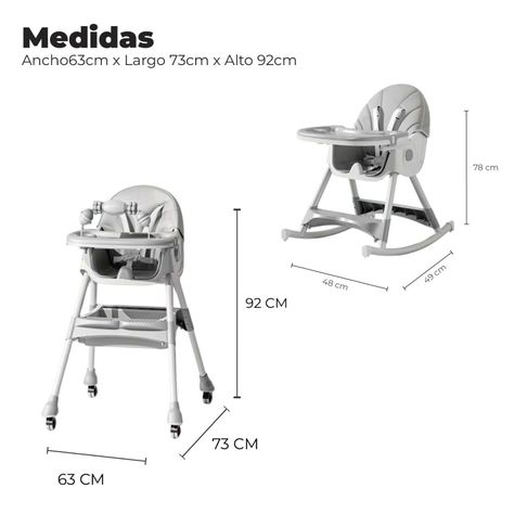 Silla Comer Mecedora 2 En 1 Bebe Reclinable Safe Baby  -1