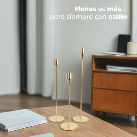 Candelabro 3 Piezas Porta Vela Centro de Mesa Clasic Gold-1