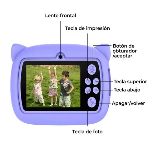 Camara Digital Instantanea Mini Impresora Termica Niños -3