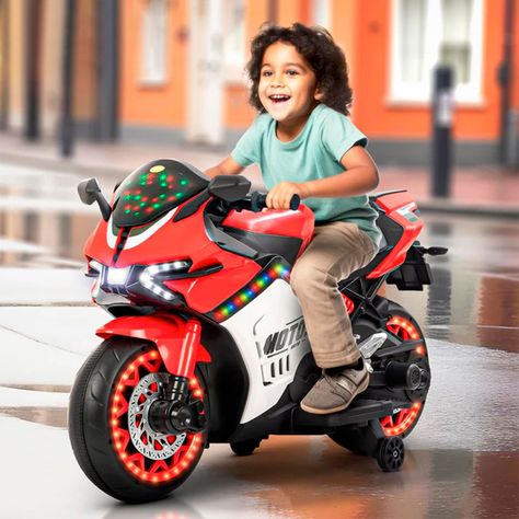 Moto Electrica Niño A Bateria Nitro Italy V8 Rojo-2