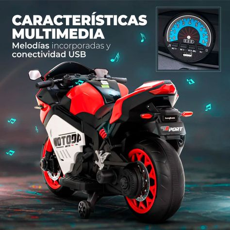 Moto Electrica Niño A Bateria Nitro Italy V8 Rojo-3