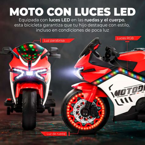 Moto Electrica Niño A Bateria Nitro Italy V8 Rojo-4