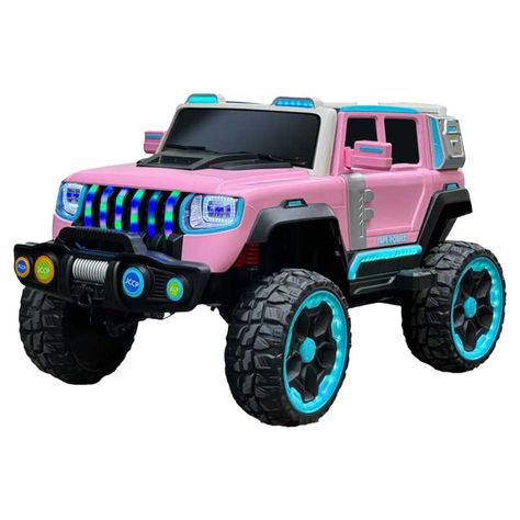 Jeep Eléctrico XXL 4x4 Con Luces Led, Sonido y Control Rosado-0