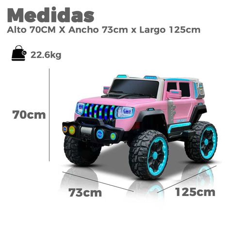 Jeep Eléctrico XXL 4x4 Con Luces Led, Sonido y Control Rosado-1