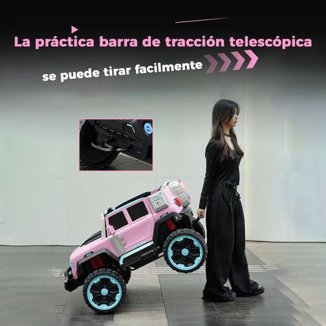 Jeep Eléctrico XXL 4x4 Con Luces Led, Sonido y Control Rosado-3