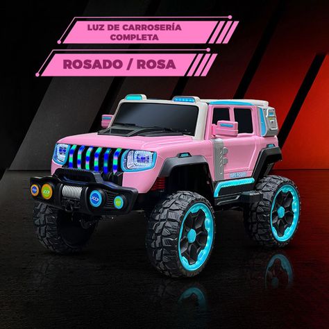 Jeep Eléctrico XXL 4x4 Con Luces Led, Sonido y Control Rosado-4
