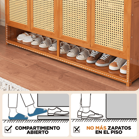 Zapatero Organizador Almacenamiento Armario Con Puertas -6