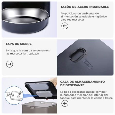 Dispensador Automatico Comida Mascotas Cubo 6 lts. Wifi-3