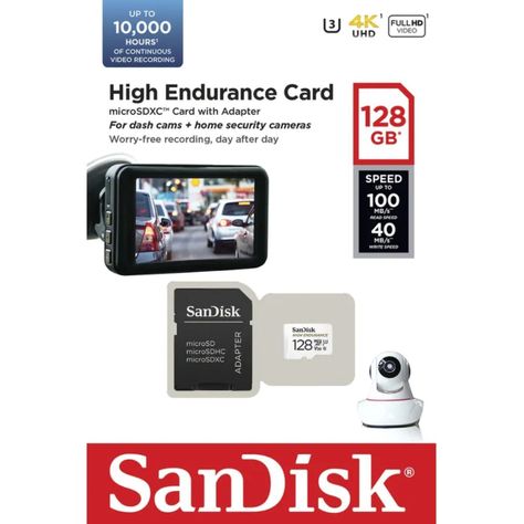 Memoria Micro Sd Sandisk High Endurance 128gb 100mbs 4k V30-2