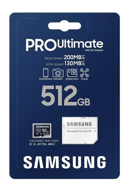 Memoria Micro SD Samsung Pro Ultimate 512GB 200mb/s V30, A2, 4k-2