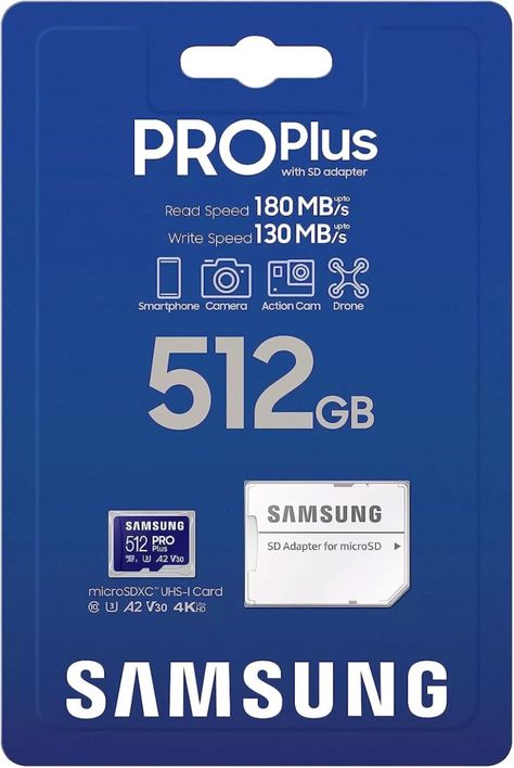Memoria Microsd Samsung Pro Plus 512gb 180mb/s V30, A2, 4k-2