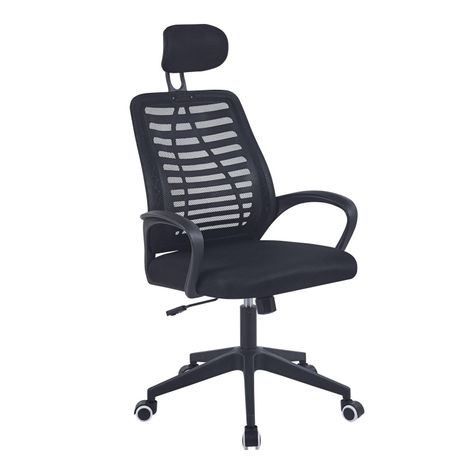Silla De Oficina Mesh Con Cabezal Negra Midtown-1