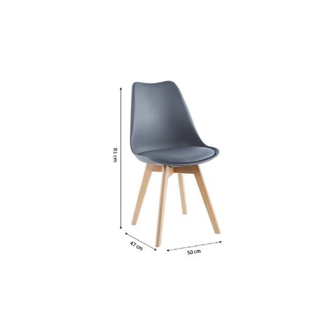 Pack x4 Sillas de Comedor Tulip Gris Midtown-3