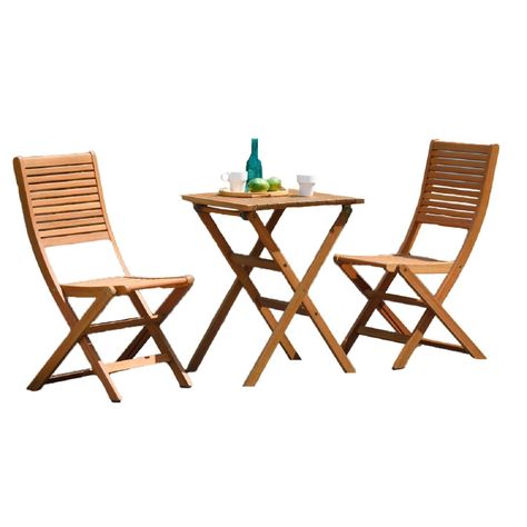 Juego De Terraza Madera Mesa Y Sillas Plegable Kingsbury-0