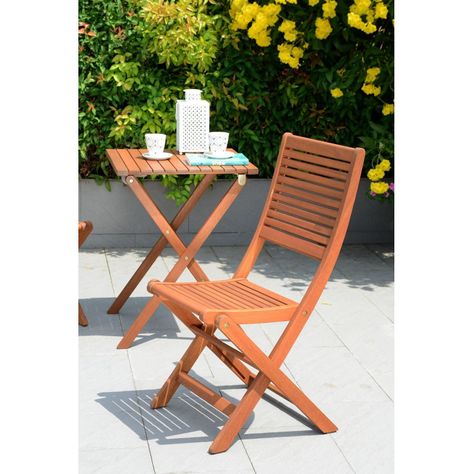 Juego De Terraza Madera Mesa Y Sillas Plegable Kingsbury-1