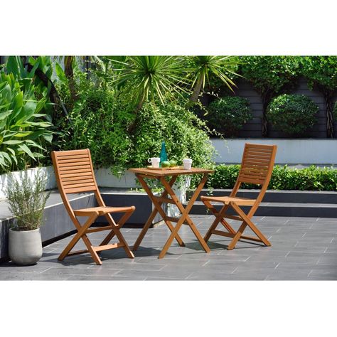 Juego De Terraza Madera Mesa Y Sillas Plegable Kingsbury-2