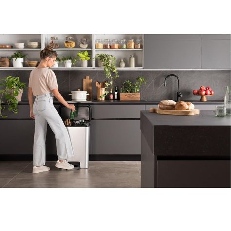 Basurero Reciclaje Compatta Duo 50L Steel-1