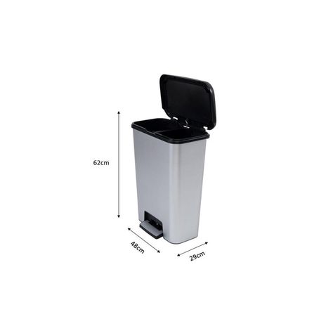 Basurero Reciclaje Compatta Duo 50L Steel-4