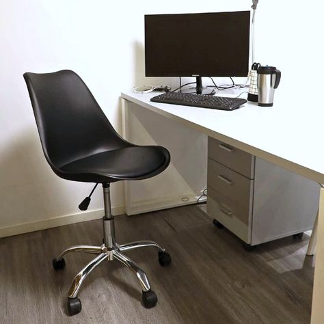 Silla De Oficina Giratoria PC Escritorio Tulip Eames Negra Midtown-4
