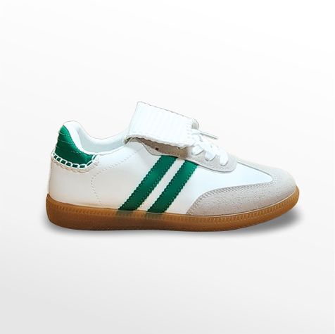ZAPATILLAS MUJER  BLANCO/VER RAYAS PU-0
