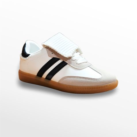 ZAPATILLAS MUJER  BLANCO NEG RAYAS PU-2