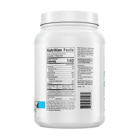 GRASS-FED 100% WHEY PROTEIN 1.8 LB, MTECH-1