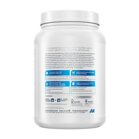 GRASS-FED 100% WHEY PROTEIN 1.8 LB, MTECH-2